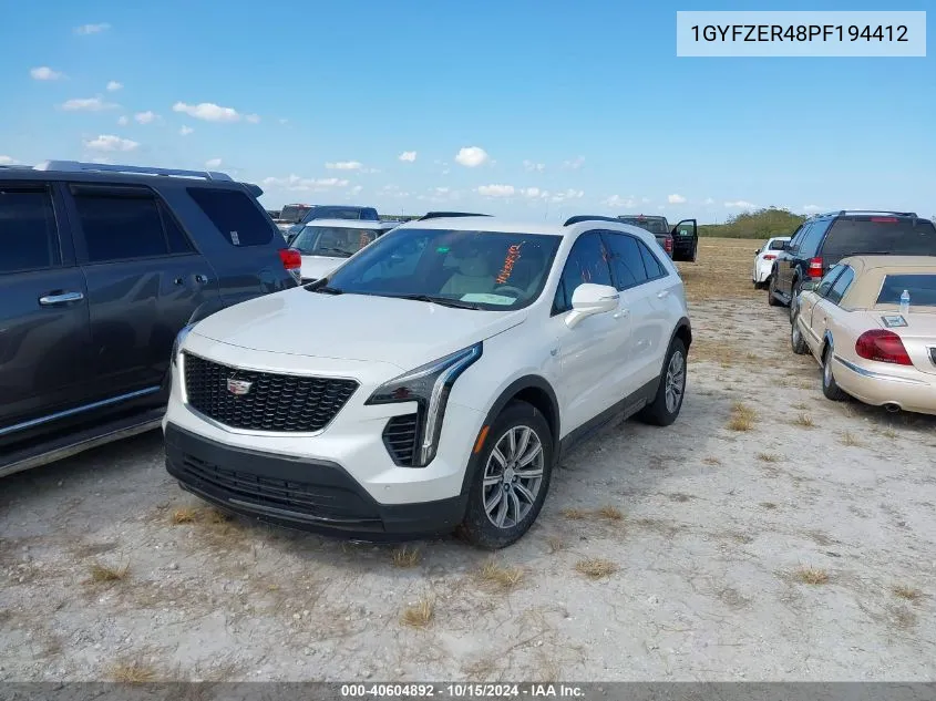 2023 Cadillac Xt4 Fwd Sport VIN: 1GYFZER48PF194412 Lot: 40604892