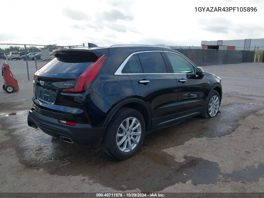 2023 Cadillac Xt4 Fwd Luxury VIN: 1GYAZAR43PF105896 Lot: 40711576