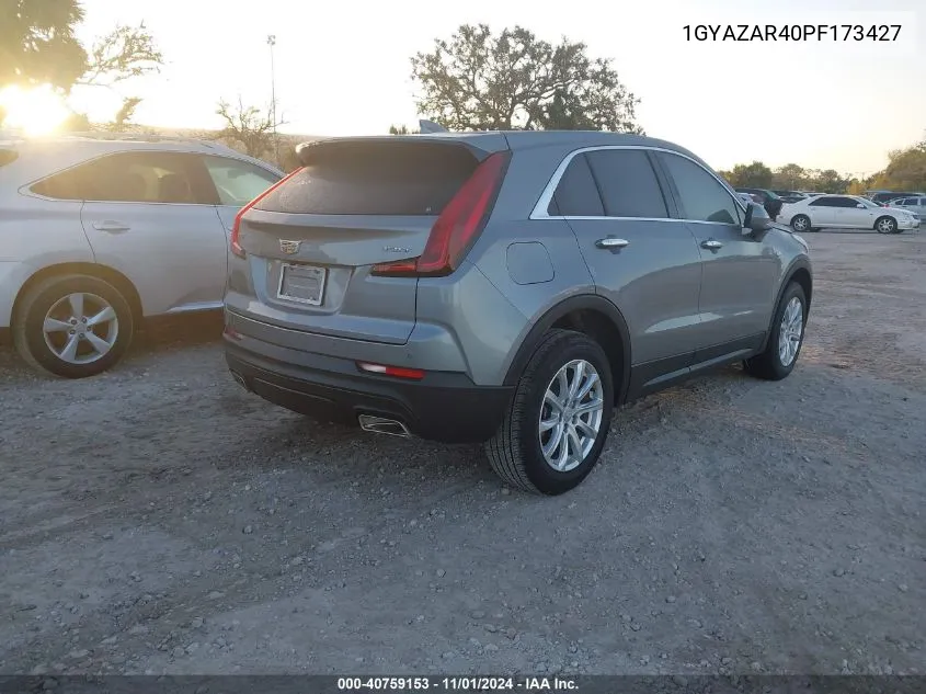 2023 Cadillac Xt4 Fwd Luxury VIN: 1GYAZAR40PF173427 Lot: 40759153