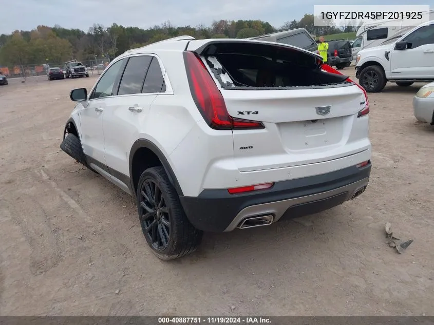 2023 Cadillac Xt4 Awd Premium Luxury VIN: 1GYFZDR45PF201925 Lot: 40887751