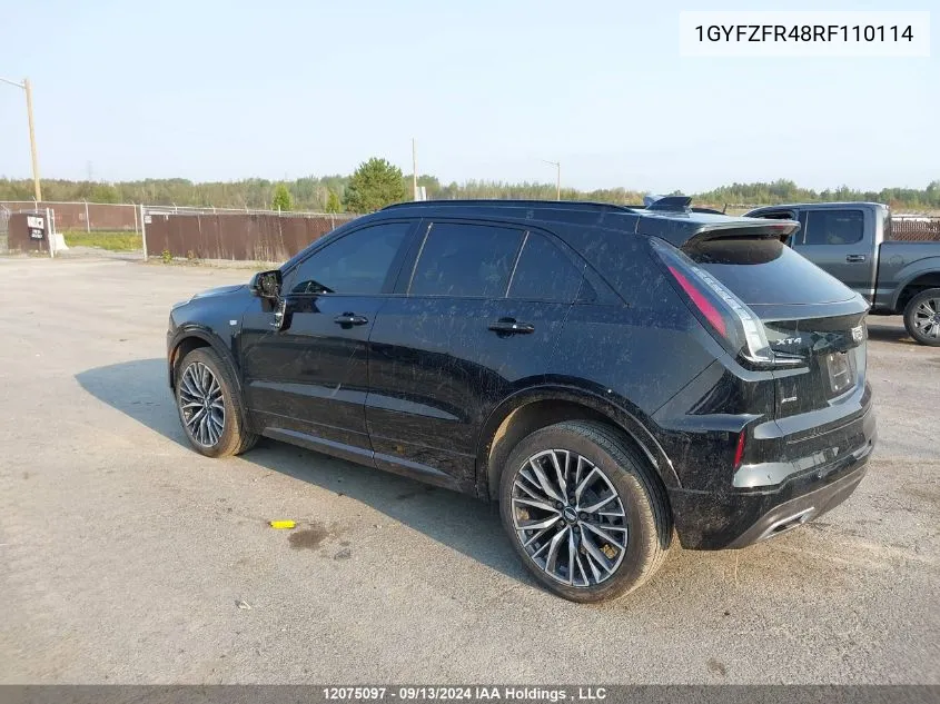 2024 Cadillac Xt4 VIN: 1GYFZFR48RF110114 Lot: 12075097