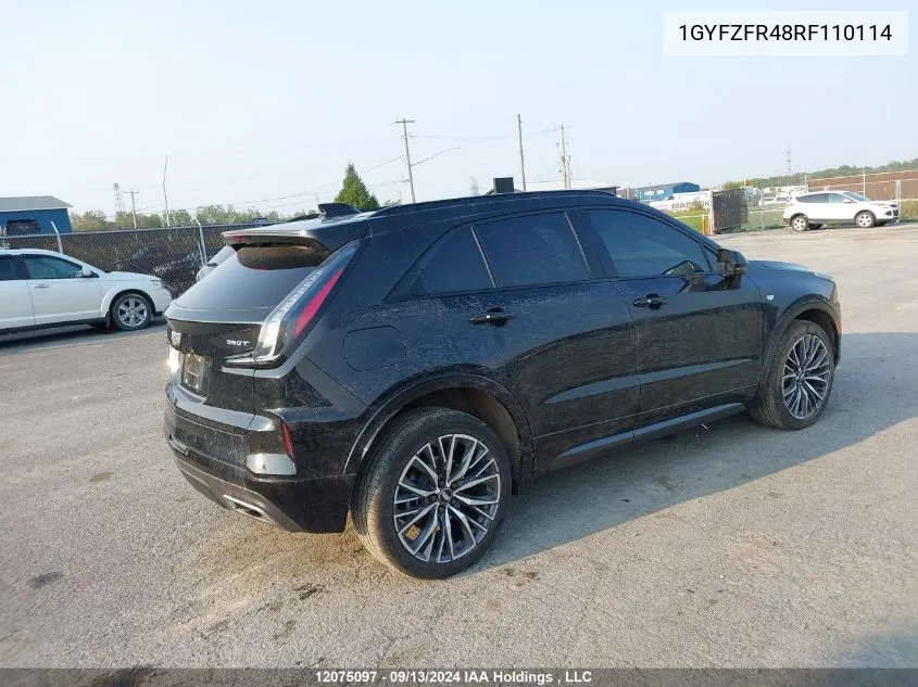 2024 Cadillac Xt4 VIN: 1GYFZFR48RF110114 Lot: 12075097