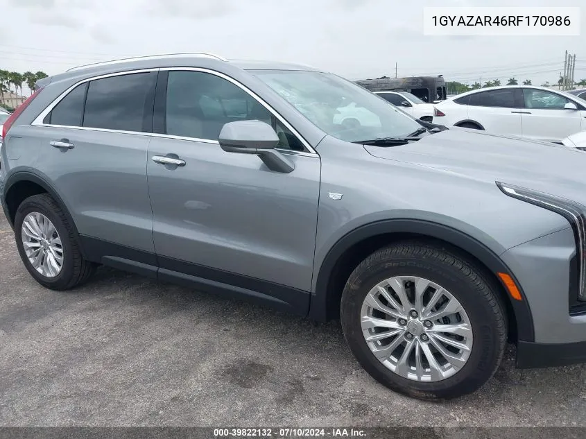 2024 Cadillac Xt4 Fwd Luxury VIN: 1GYAZAR46RF170986 Lot: 39822132