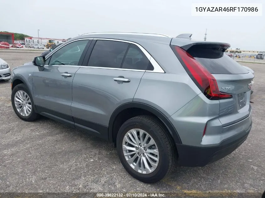 2024 Cadillac Xt4 Fwd Luxury VIN: 1GYAZAR46RF170986 Lot: 39822132