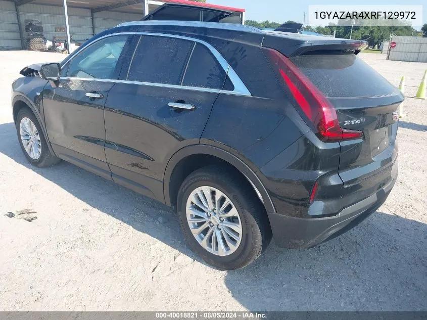 2024 Cadillac Xt4 Fwd Luxury VIN: 1GYAZAR4XRF129972 Lot: 40018821