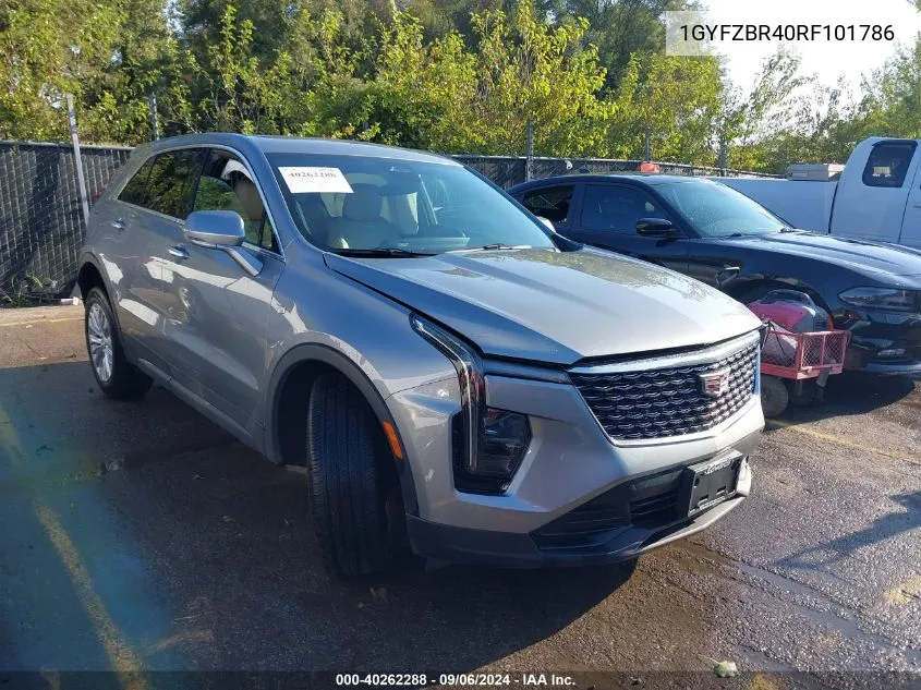 2024 Cadillac Xt4 Awd Luxury VIN: 1GYFZBR40RF101786 Lot: 40262288