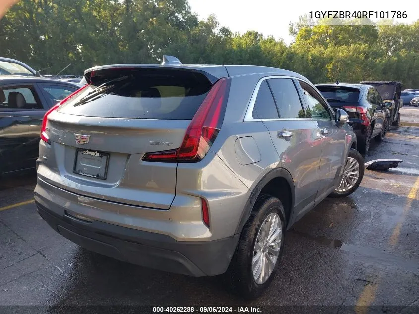 2024 Cadillac Xt4 Awd Luxury VIN: 1GYFZBR40RF101786 Lot: 40262288