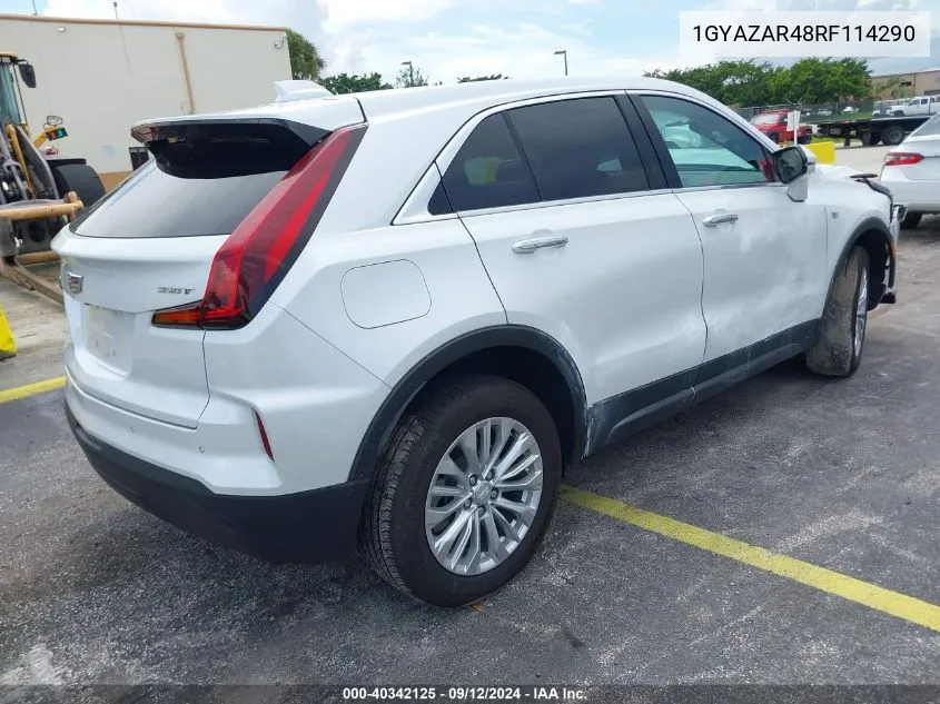 2024 Cadillac Xt4 Fwd Luxury VIN: 1GYAZAR48RF114290 Lot: 40342125