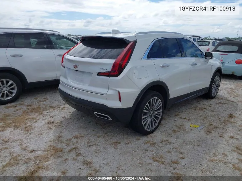 2024 Cadillac Xt4 Premium Luxury VIN: 1GYFZCR41RF100913 Lot: 40485468