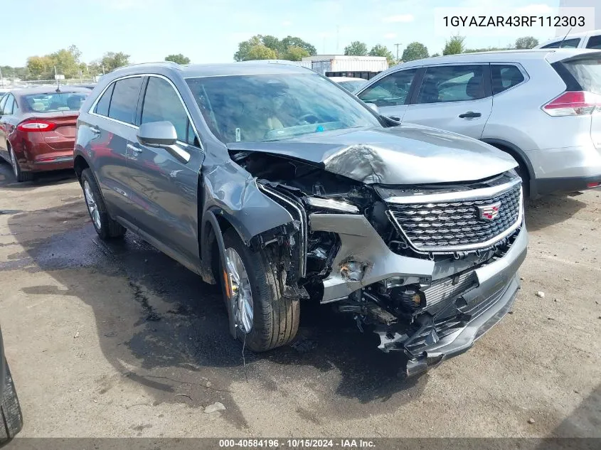 2024 Cadillac Xt4 Fwd Luxury VIN: 1GYAZAR43RF112303 Lot: 40584196