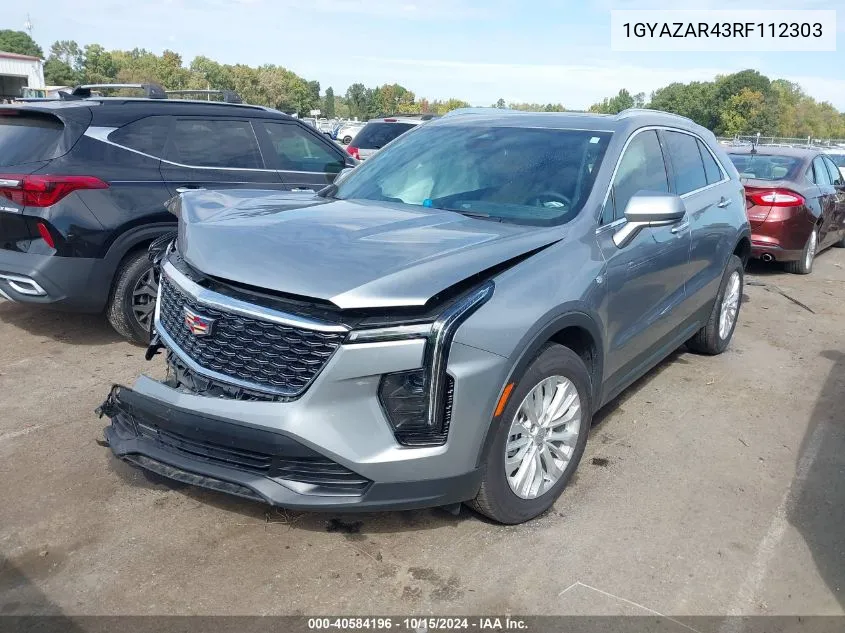 2024 Cadillac Xt4 Fwd Luxury VIN: 1GYAZAR43RF112303 Lot: 40584196