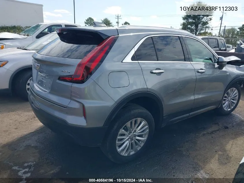 2024 Cadillac Xt4 Fwd Luxury VIN: 1GYAZAR43RF112303 Lot: 40584196