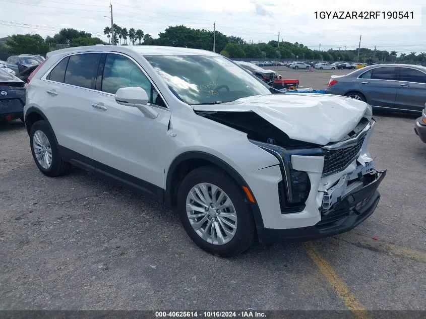 2024 Cadillac Xt4 Fwd Luxury VIN: 1GYAZAR42RF190541 Lot: 40625614