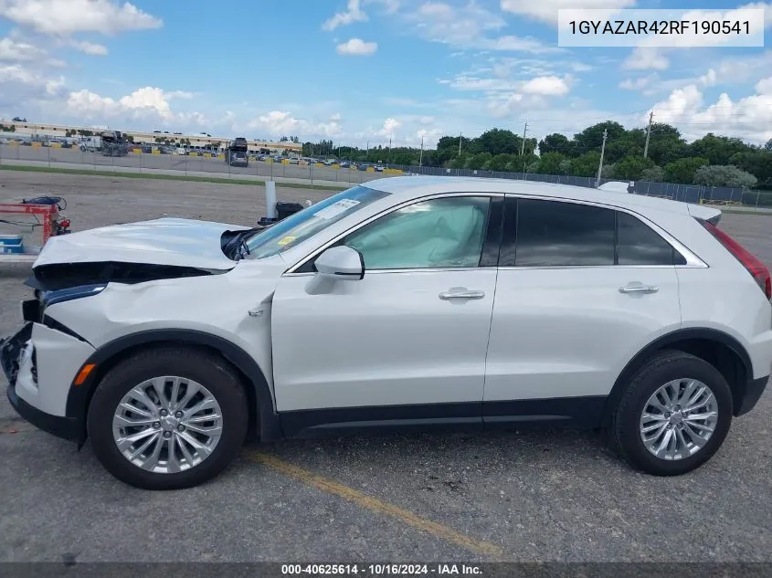 2024 Cadillac Xt4 Fwd Luxury VIN: 1GYAZAR42RF190541 Lot: 40625614