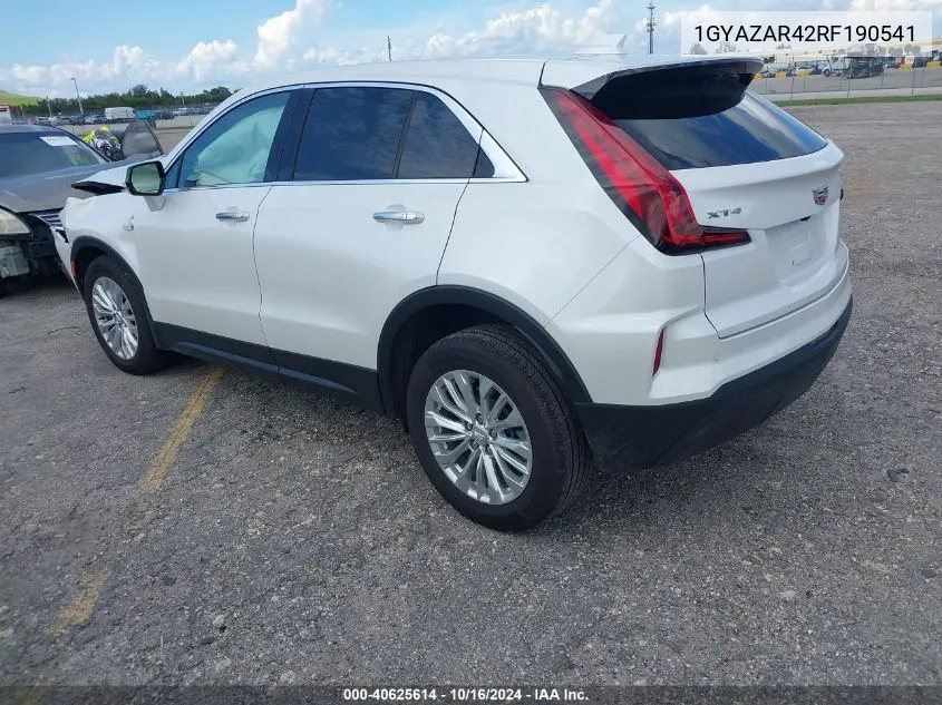 1GYAZAR42RF190541 2024 Cadillac Xt4 Fwd Luxury