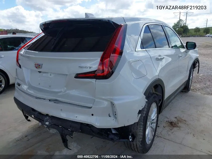 2024 Cadillac Xt4 Fwd Luxury VIN: 1GYAZAR48RF219203 Lot: 40822706