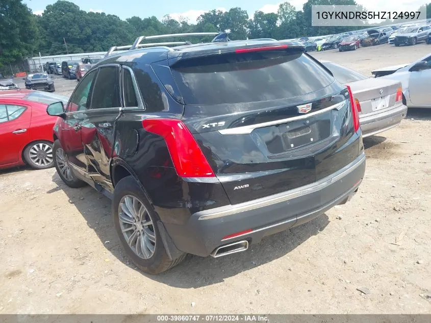 1GYKNDRS5HZ124997 2017 Cadillac Xt5 Luxury