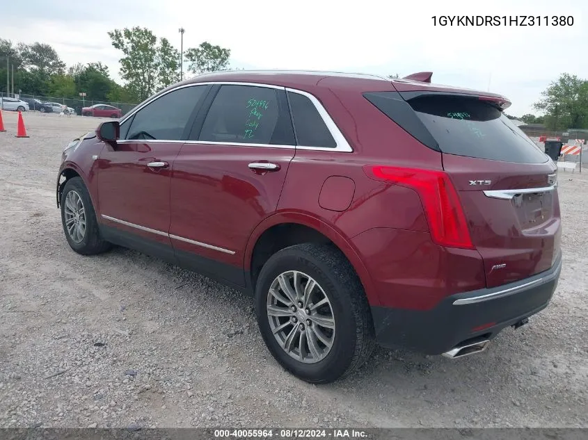 1GYKNDRS1HZ311380 2017 Cadillac Xt5 Luxury