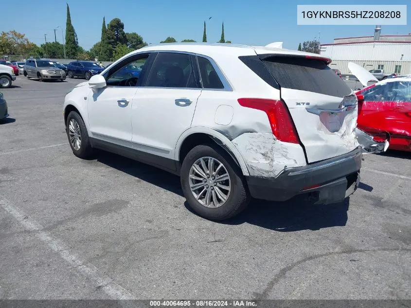 2017 Cadillac Xt5 Luxury VIN: 1GYKNBRS5HZ208208 Lot: 40064695