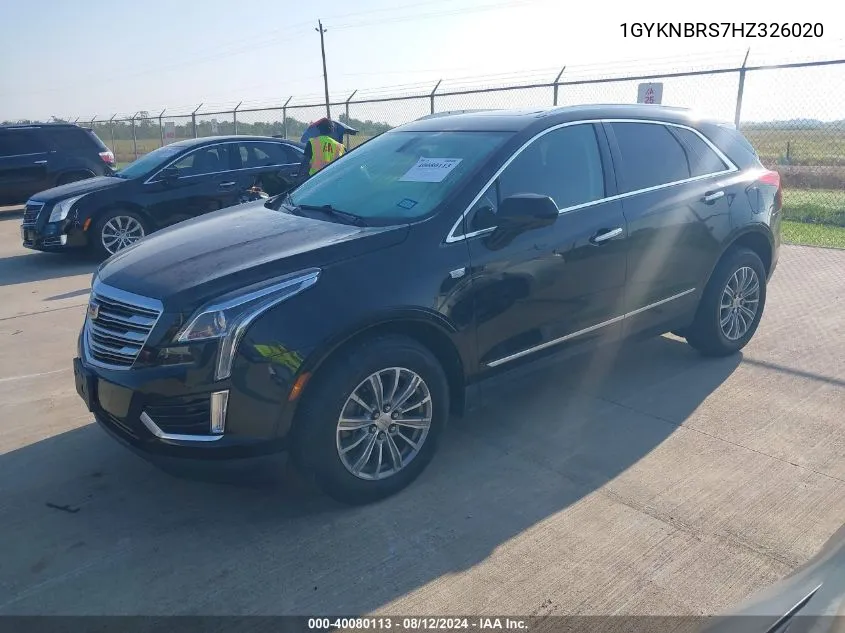 2017 Cadillac Xt5 Luxury VIN: 1GYKNBRS7HZ326020 Lot: 40080113