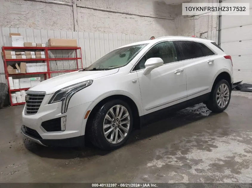 2017 Cadillac Xt5 Platinum VIN: 1GYKNFRS1HZ317532 Lot: 40132397