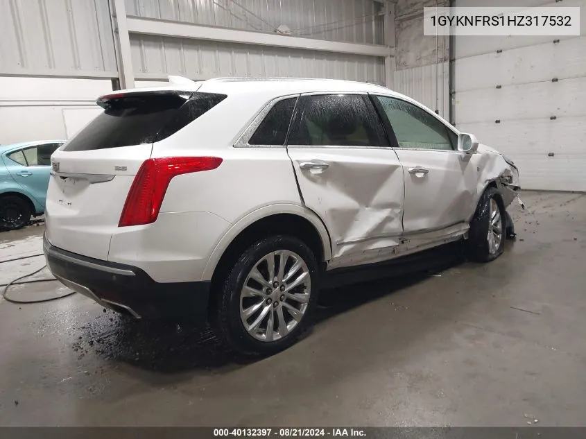 2017 Cadillac Xt5 Platinum VIN: 1GYKNFRS1HZ317532 Lot: 40132397