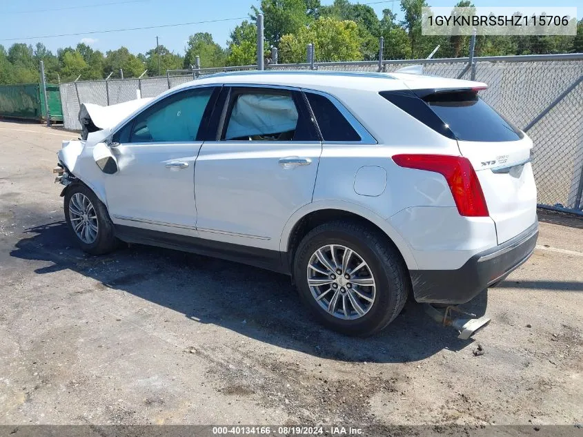 2017 Cadillac Xt5 Luxury VIN: 1GYKNBRS5HZ115706 Lot: 40134166