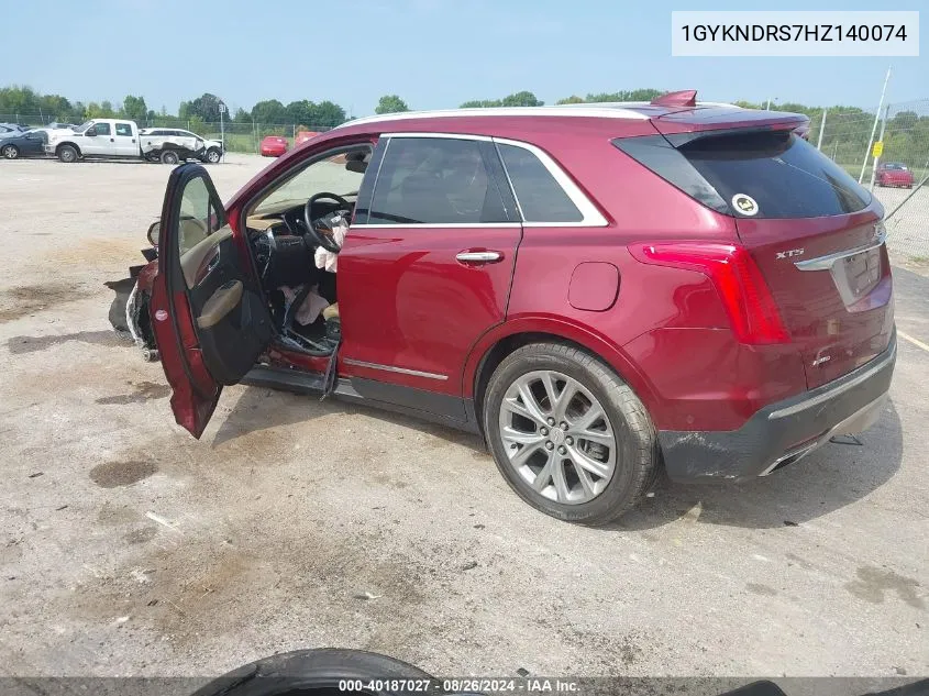 1GYKNDRS7HZ140074 2017 Cadillac Xt5 Luxury