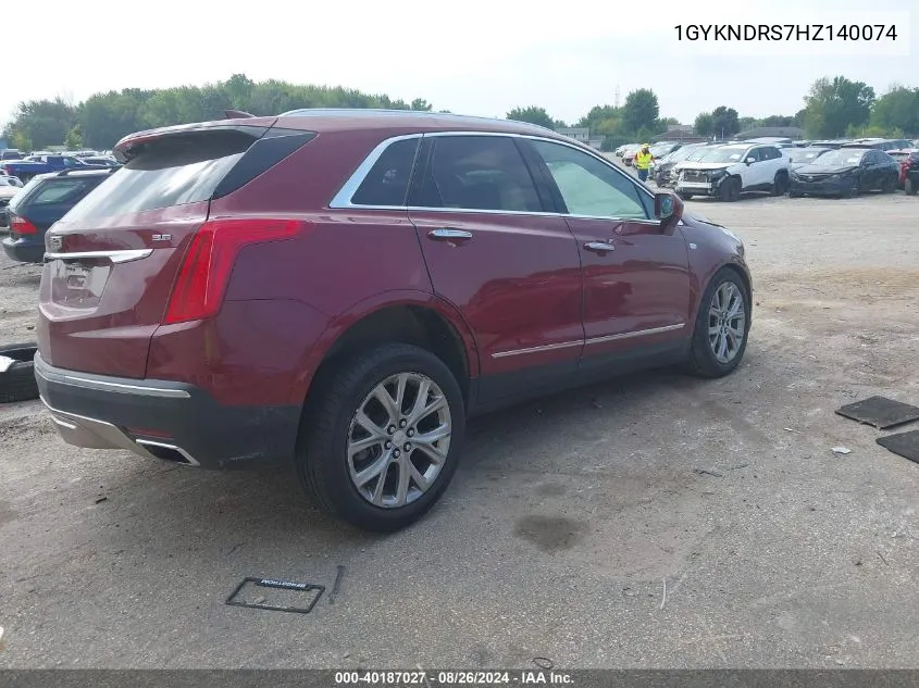 1GYKNDRS7HZ140074 2017 Cadillac Xt5 Luxury