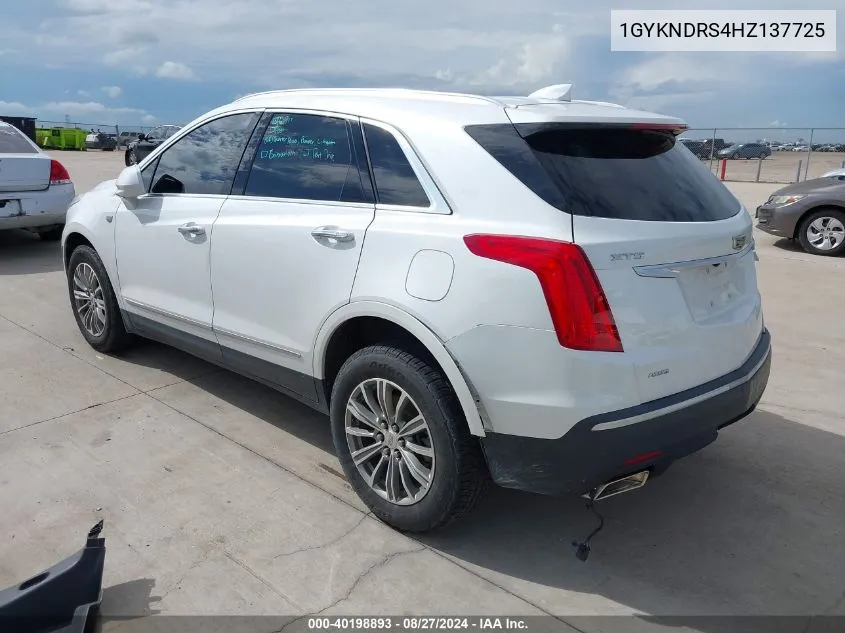 1GYKNDRS4HZ137725 2017 Cadillac Xt5 Luxury