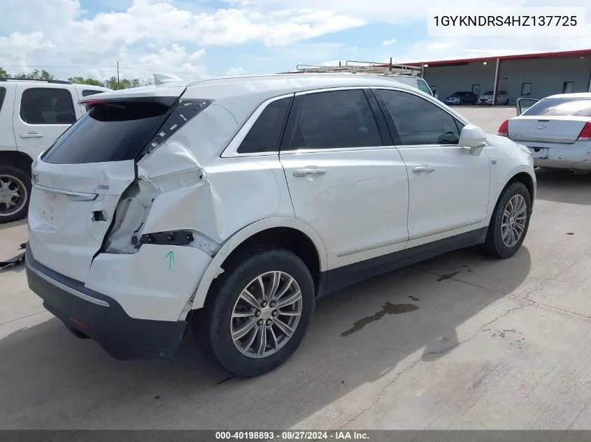 2017 Cadillac Xt5 Luxury VIN: 1GYKNDRS4HZ137725 Lot: 40198893