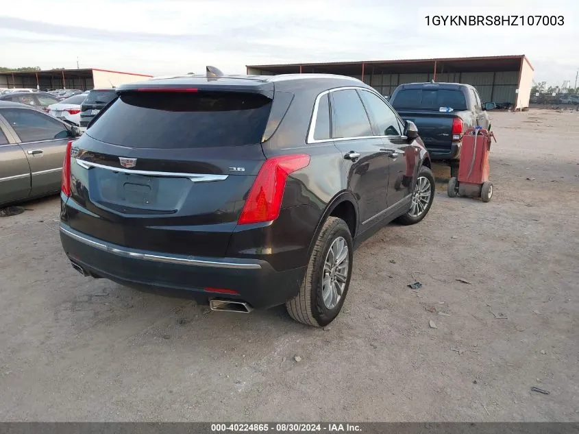 2017 Cadillac Xt5 Luxury VIN: 1GYKNBRS8HZ107003 Lot: 40224865