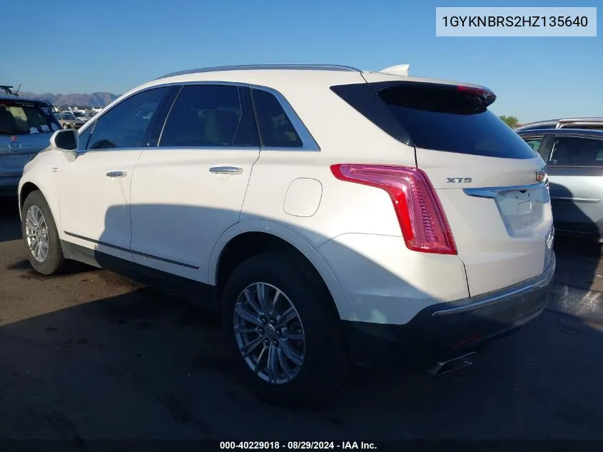 2017 Cadillac Xt5 Luxury VIN: 1GYKNBRS2HZ135640 Lot: 40229018