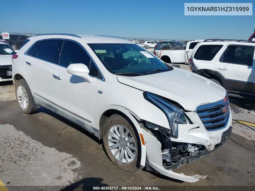 2017 Cadillac Xt5 VIN: 1GYKNARS1HZ315959 Lot: 40303717