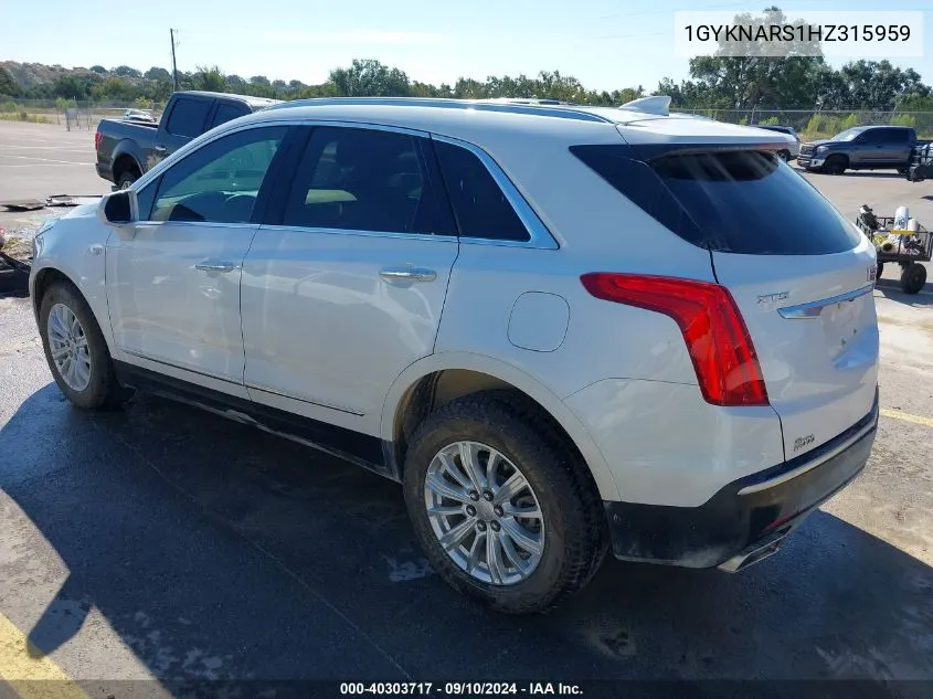 1GYKNARS1HZ315959 2017 Cadillac Xt5