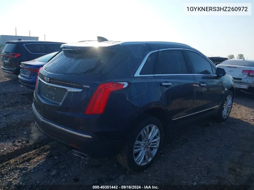 2017 Cadillac Xt5 Premium Luxury VIN: 1GYKNERS3HZ260972 Lot: 40351442