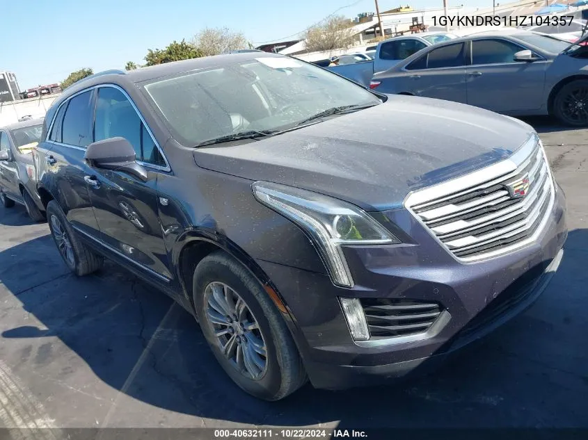 2017 Cadillac Xt5 Luxury VIN: 1GYKNDRS1HZ104357 Lot: 40632111