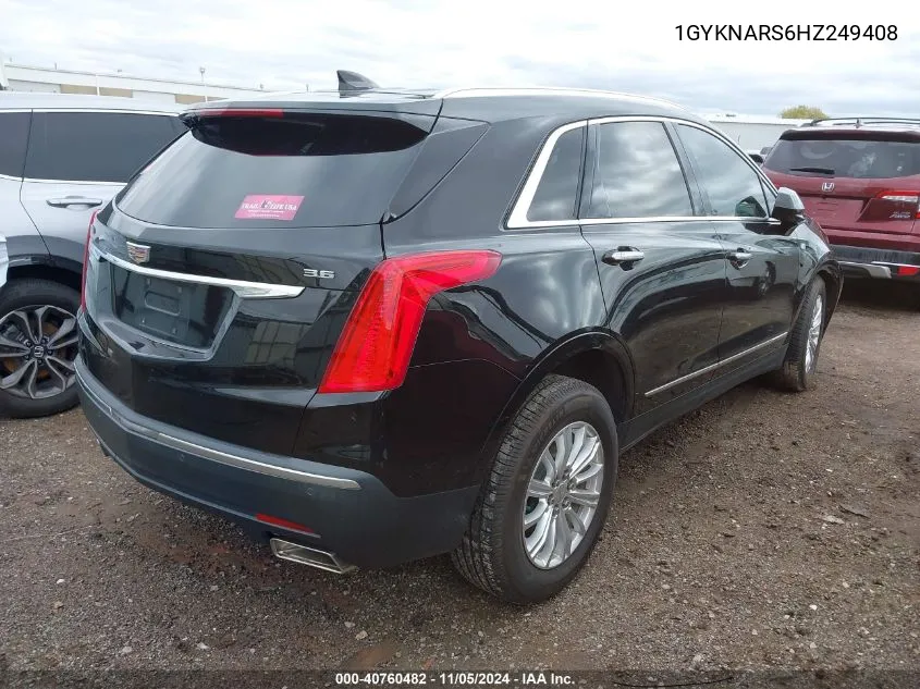 2017 Cadillac Xt5 Standard VIN: 1GYKNARS6HZ249408 Lot: 40760482