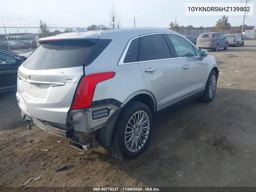 2017 Cadillac Xt5 Luxury VIN: 1GYKNDRS6HZ139802 Lot: 40776237