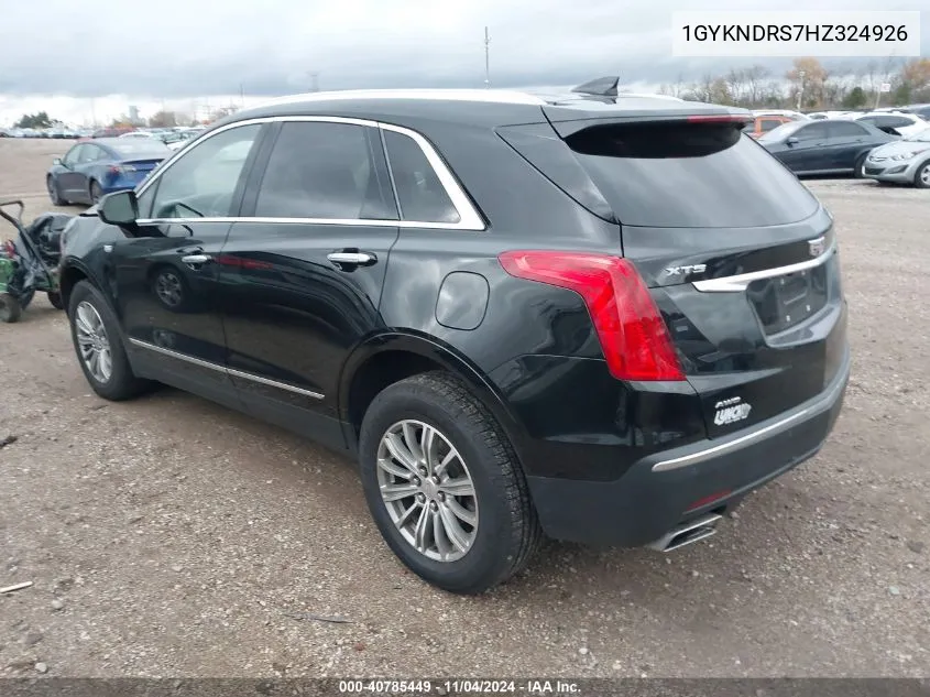 2017 Cadillac Xt5 Luxury VIN: 1GYKNDRS7HZ324926 Lot: 40785449