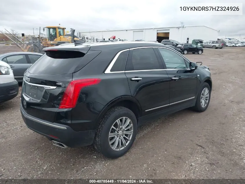 2017 Cadillac Xt5 Luxury VIN: 1GYKNDRS7HZ324926 Lot: 40785449