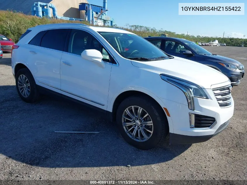 2017 Cadillac Xt5 Luxury VIN: 1GYKNBRS4HZ155422 Lot: 40851372