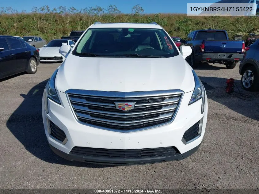 2017 Cadillac Xt5 Luxury VIN: 1GYKNBRS4HZ155422 Lot: 40851372