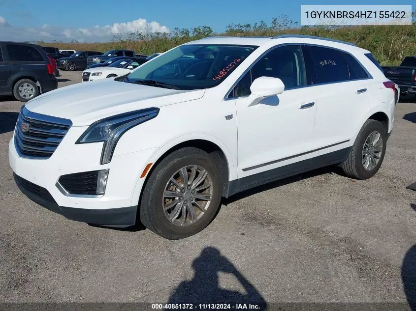 2017 Cadillac Xt5 Luxury VIN: 1GYKNBRS4HZ155422 Lot: 40851372