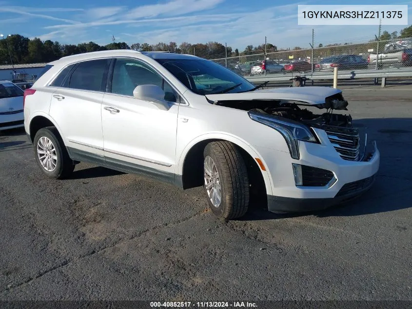 2017 Cadillac Xt5 Standard VIN: 1GYKNARS3HZ211375 Lot: 40852517