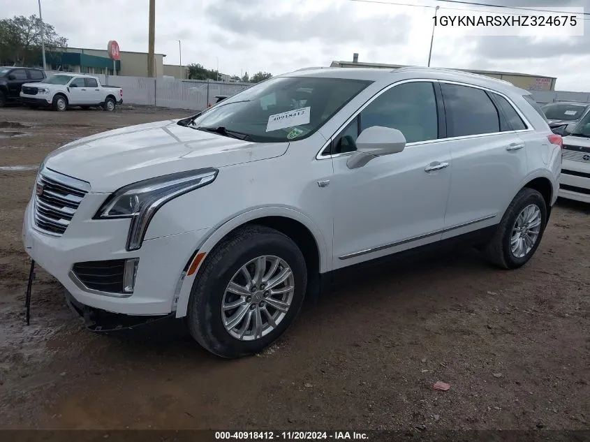 2017 Cadillac Xt5 Standard VIN: 1GYKNARSXHZ324675 Lot: 40918412