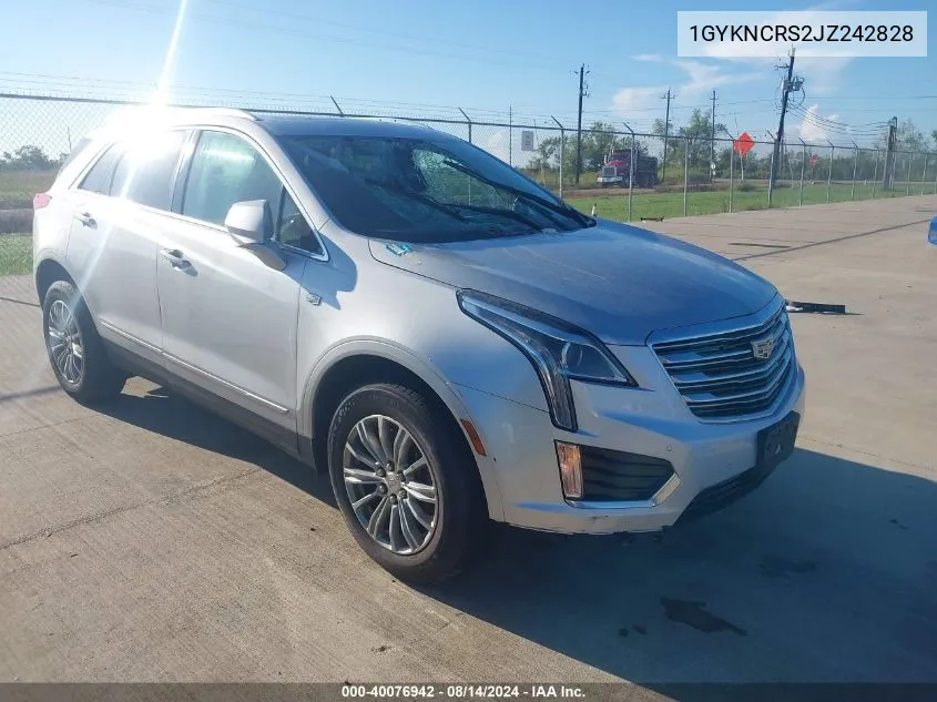 2018 Cadillac Xt5 Luxury VIN: 1GYKNCRS2JZ242828 Lot: 40076942