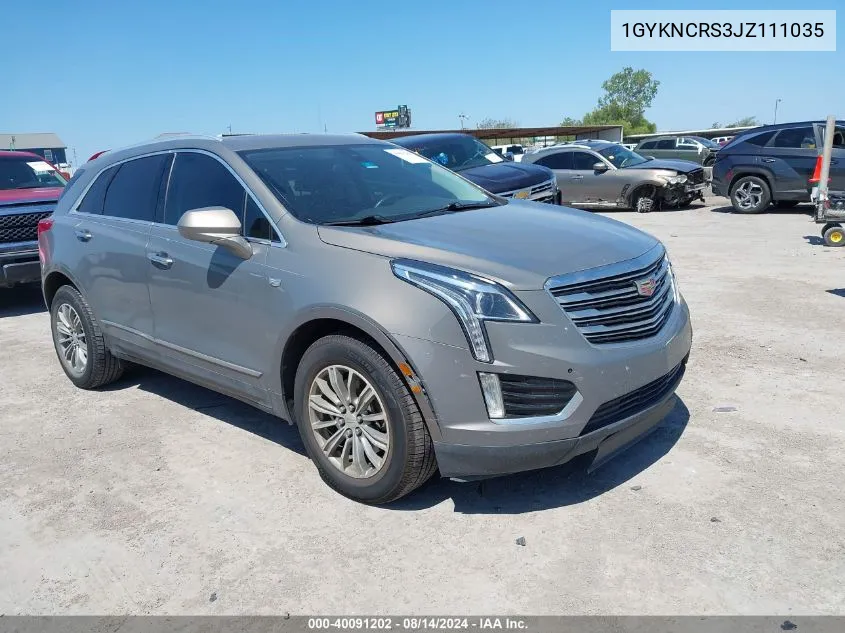 2018 Cadillac Xt5 Luxury VIN: 1GYKNCRS3JZ111035 Lot: 40091202