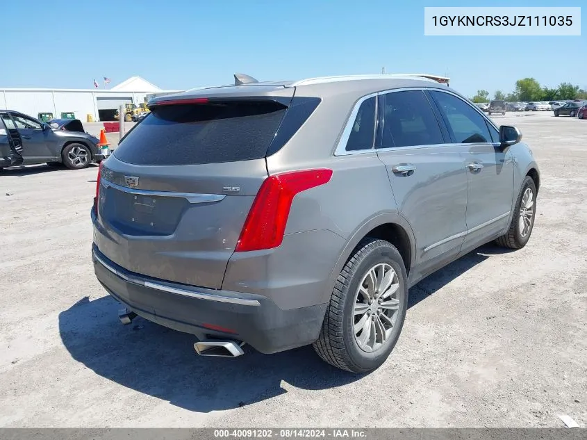 2018 Cadillac Xt5 Luxury VIN: 1GYKNCRS3JZ111035 Lot: 40091202