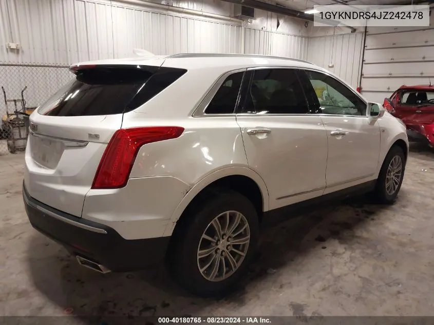 2018 Cadillac Xt5 Luxury VIN: 1GYKNDRS4JZ242478 Lot: 40180765